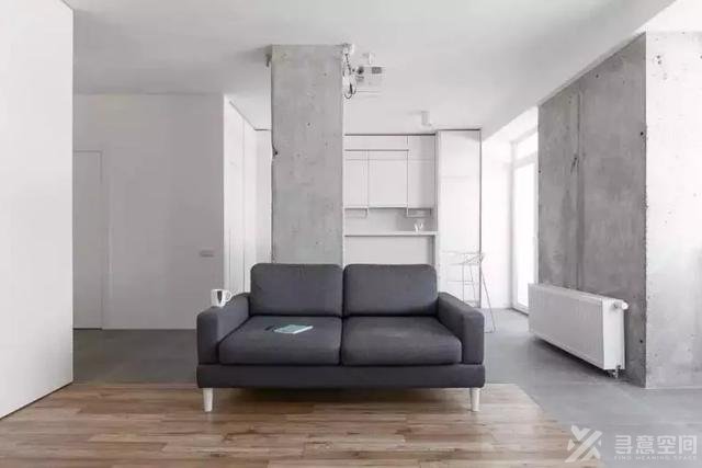 寻意空间：45㎡极简风小户型 水泥质感温馨自然