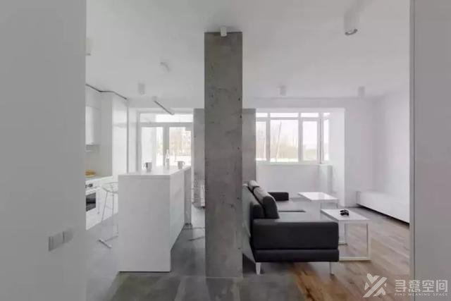 寻意空间：45㎡极简风小户型 水泥质感温馨自然