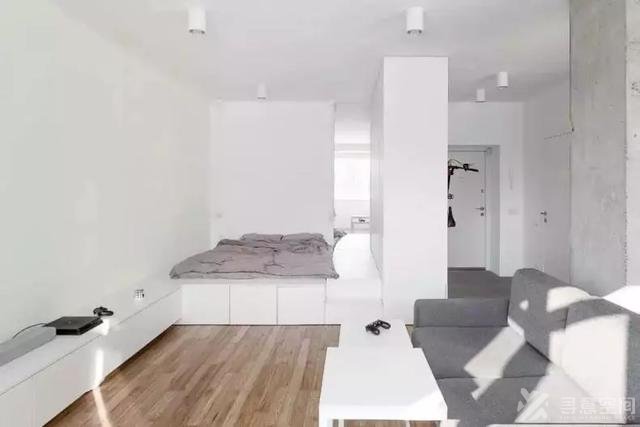 寻意空间：45㎡极简风小户型 水泥质感温馨自然