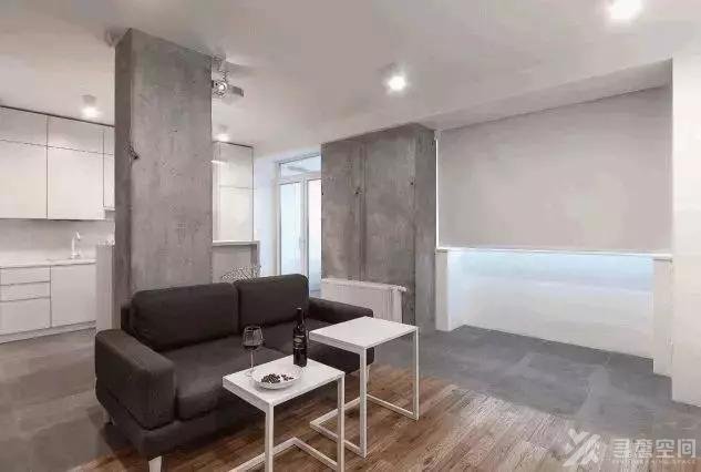 寻意空间：45㎡极简风小户型 水泥质感温馨自然