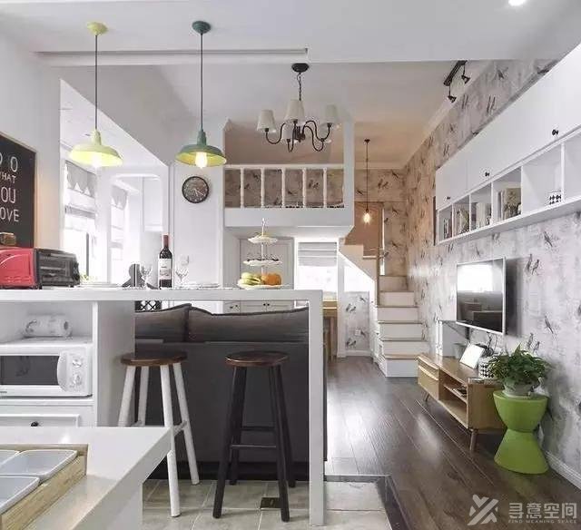 寻意空间：43㎡小户型装修 榻榻米地台+高层设计