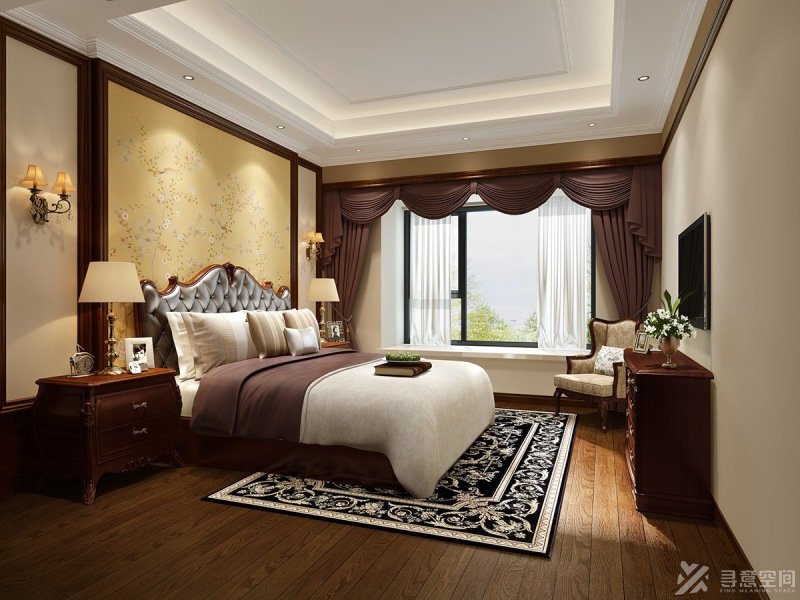 长沙家装效果图200平米四居室欧式风格装修效果图