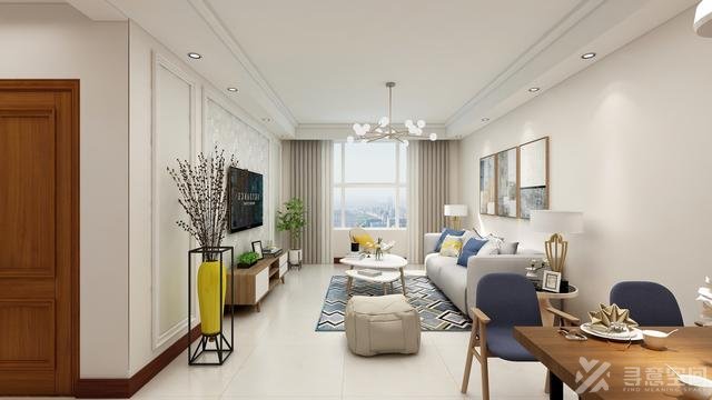 长沙家装效果图：105㎡现代简约风格 超大收纳空间